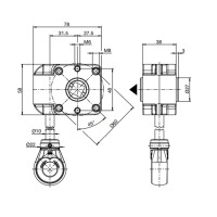 Schneckengetriebe für Markisen | 7:1 | ovale Kunststofföse | 13,1mm Innenvierkant | RAL 9010 reinweiss