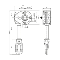 Schneckengetriebe für Markisen | 9:1 | Kunststofföse | 13,1mm Innenvierkant | RAL 7035 lichtgrau