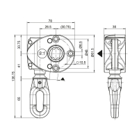 Schneckengetriebe für Markisen | 9:1 | Kunststofföse | 13,1mm Innenvierkant | RAL 7035 lichtgrau | A 41 mm