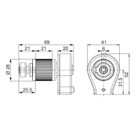 Technische Zeichnung Schnurzuggetriebe 427F106