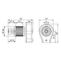 Technische Zeichnung Schnurzuggetriebe 427F206