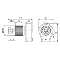Technische Zeichnung Schnurzuggetriebe 427F207