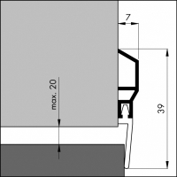 T&uuml;rboden-Dichtung TB005 | L&auml;nge 1 m | aluminium pressblank