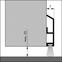 Türbodendichtung TB006 | Länge 1 m |  silber - eloxiert